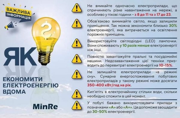 Поборемо енергетичну кризу: як вдома заощаджувати електроенергію