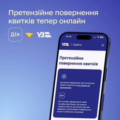 Укрзалізниця запустила онлайн-сервіс претензійного повернення квитків